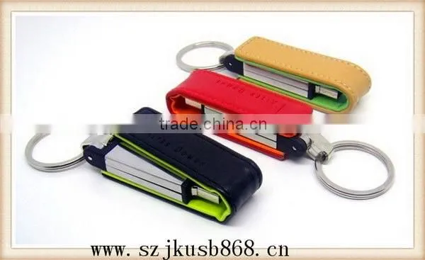 Fashion beautiful orange leather usb stick