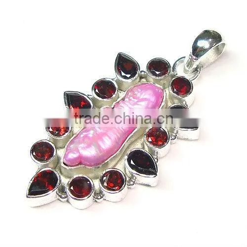 Semi precious gemstone jewelry 925 silver citrine pendant