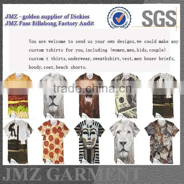 Digital print tshirt wholesale print tshirt OEM factory 2016 your own design