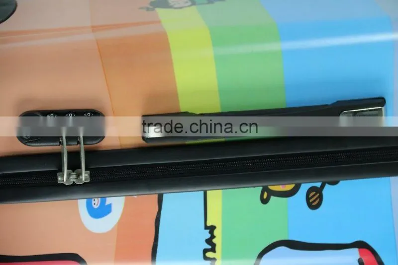kids trolley printed designing colorful figures ABS+PC trolley hard case luggage
