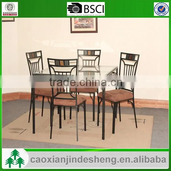 Fasion design and collapsible metal restaurant table and chairs