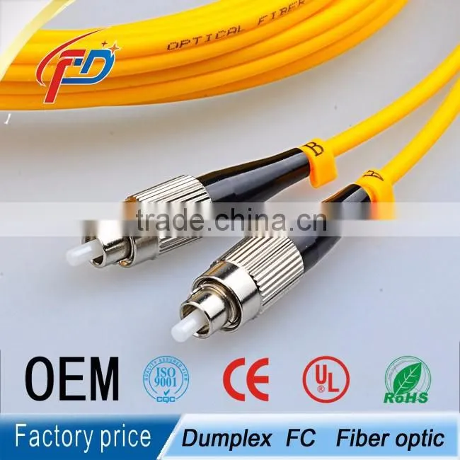 duplex 2 cores FC/ups-LC/ups fiber optic patch cord price per meter