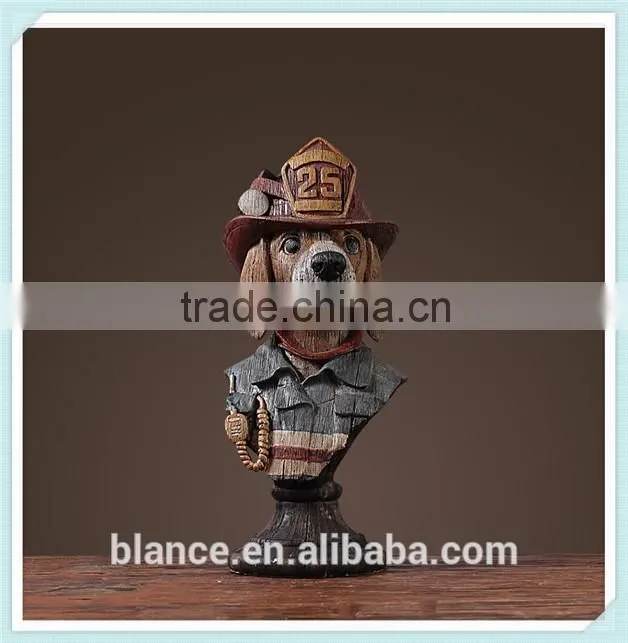 hand carving resin dog official dog lady and sir statues,resin dog statue