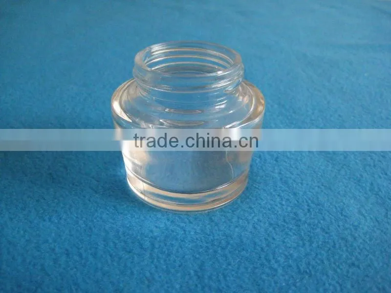 thickness bottom clear glass cream jar