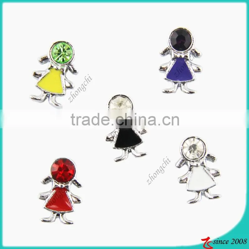 zinc alloy crystals moon slider charm