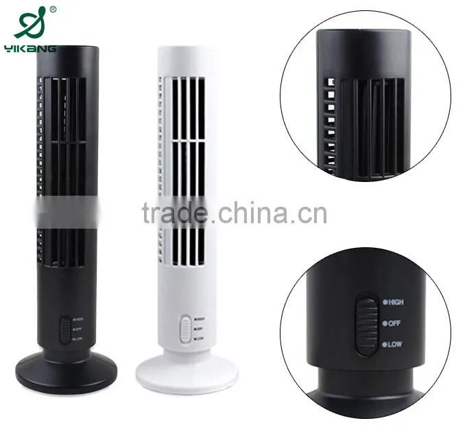 2015 Summer YK-1208 Classic Black / White Mini Portable USB 5V Plastic Tower Fan