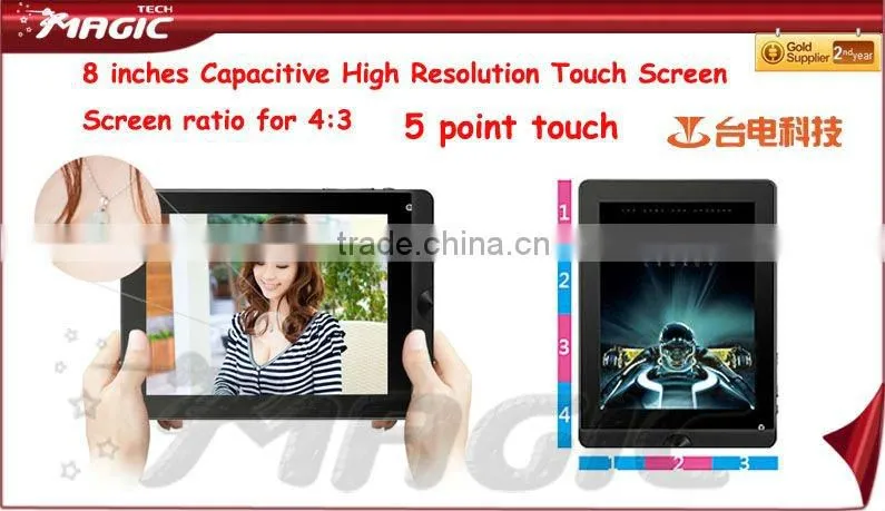 8 inch mid tab pc android 2.3 capacitive 5 point touch and support video chat