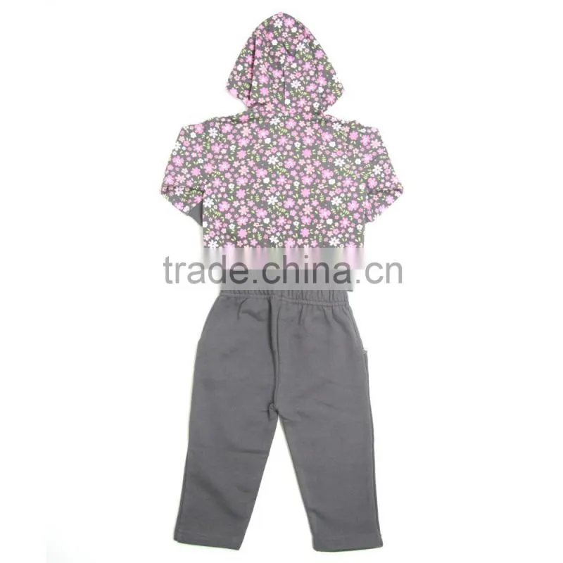 Kevince girl jogging set CVC french terry OEM factory clothing