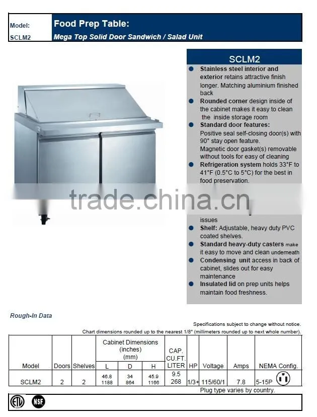 Salad refrigerator, under counter chiller_SCLM2