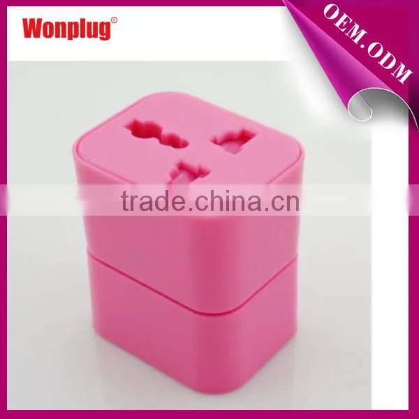 Cute design CE&ROHS approval pink travel adapter suitable for 160 countries