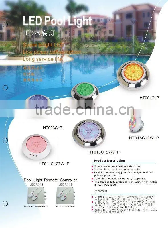 deep drop LED underwater swimming pool light