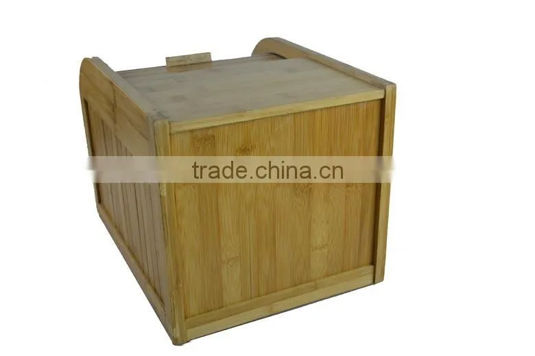 DX004/Bamboo Rice Holder Exquisite Bamboo Sliding Lid Rolltop Loaves Bread Box Storage Bin