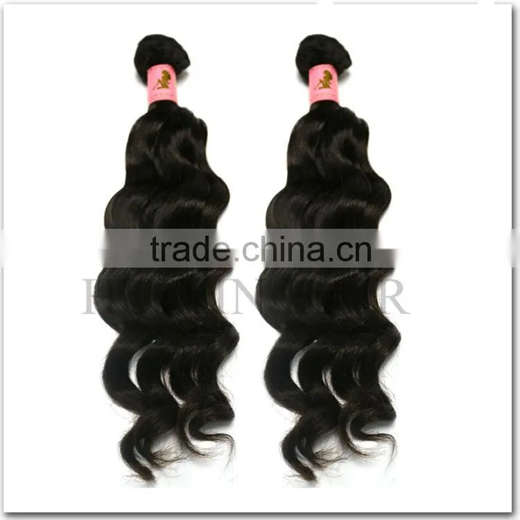 5A 100% Brazilian Virgin Human Hair 12"-34" natural Wave Natural color in stocking can be dyed to any colors