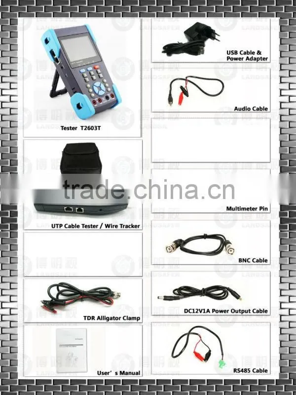 CCTV Tester IP&Analog Camera Testing TDR tester L-T2603T Digital Multimeter UTP Cable Testing POE Test PTZ Wire Tracker