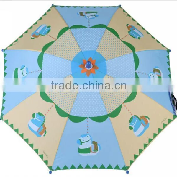Automatic Whistle Cartoon Cycling Rabbit Print Children Umbrella