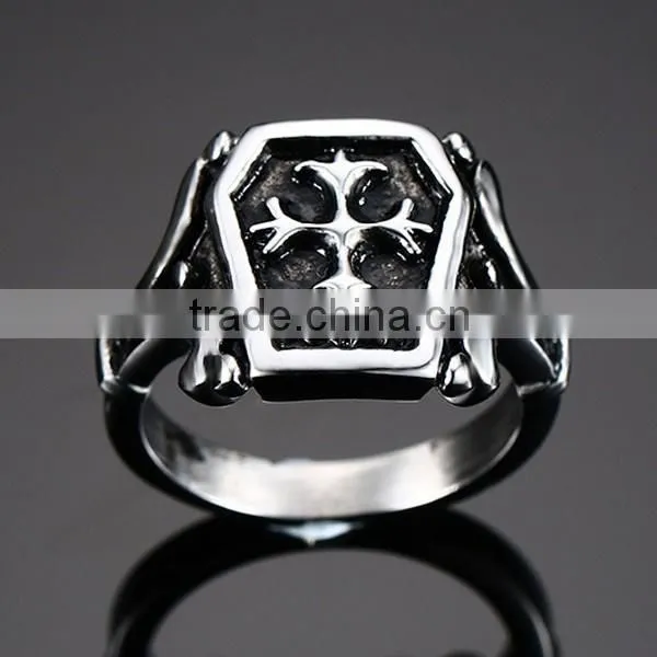 Men Jewelry Punk Style Fashion Cross Design Ring 2016