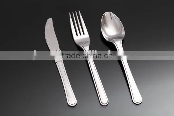 silver coated plastic disposable cutlery set