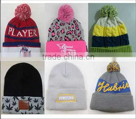 Colorful purple warm beanie for winter