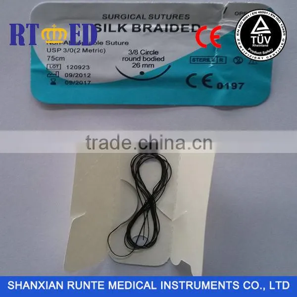 "RTMED" CE Black Silk Suture With Needle