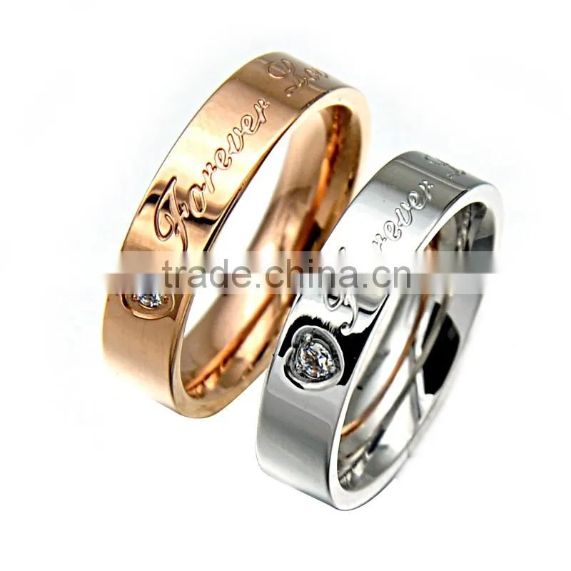 simple couple rings high quality real love brand rings stainless steel rings