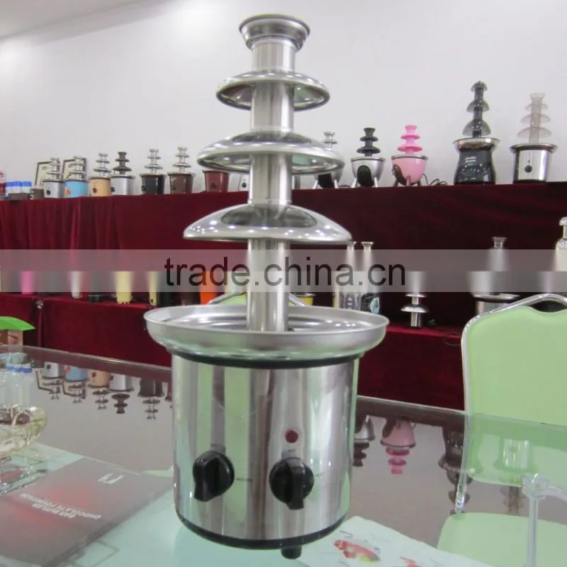 Economic home 9cm(D)18cm(H) 180W Stainless Steel 4 Tiers cheap 110v/220v chocolate fountain