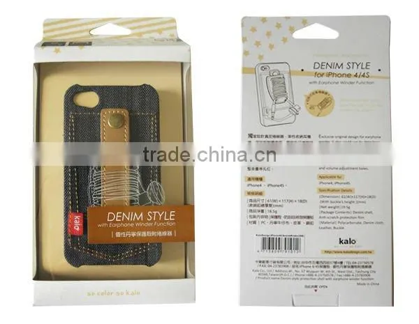 Denim Case with earphone winder for iPhone 4S Case