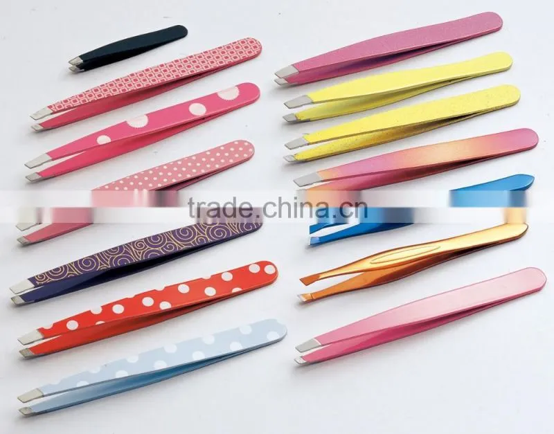 New Arrival Professional Painting Coating and Silk Screen eyebrow tweezer
