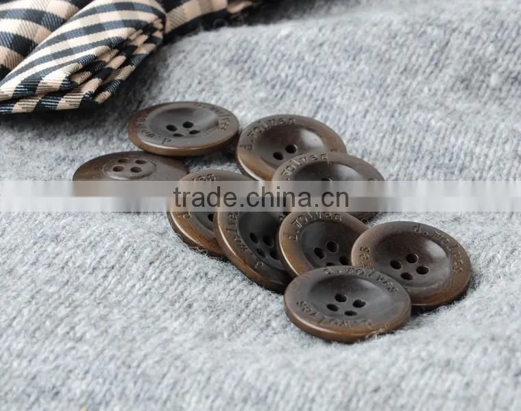 Top Class 4 Holes Brown Natural Corozo Nut Buttons for Man&Woman's Suit, Jacket, Sweater