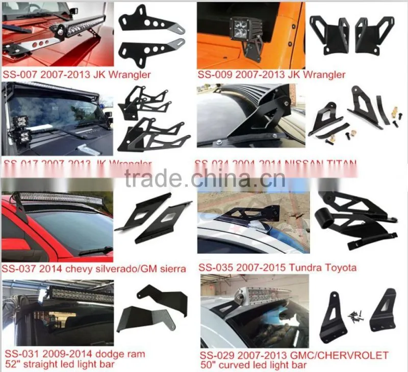 LED Light Bar Windshield A-Pillar Mounting Brackets