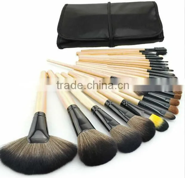 Wholesale makeup brush 7 pcs cosmetic brush set luxury gold aluminum handle private label
