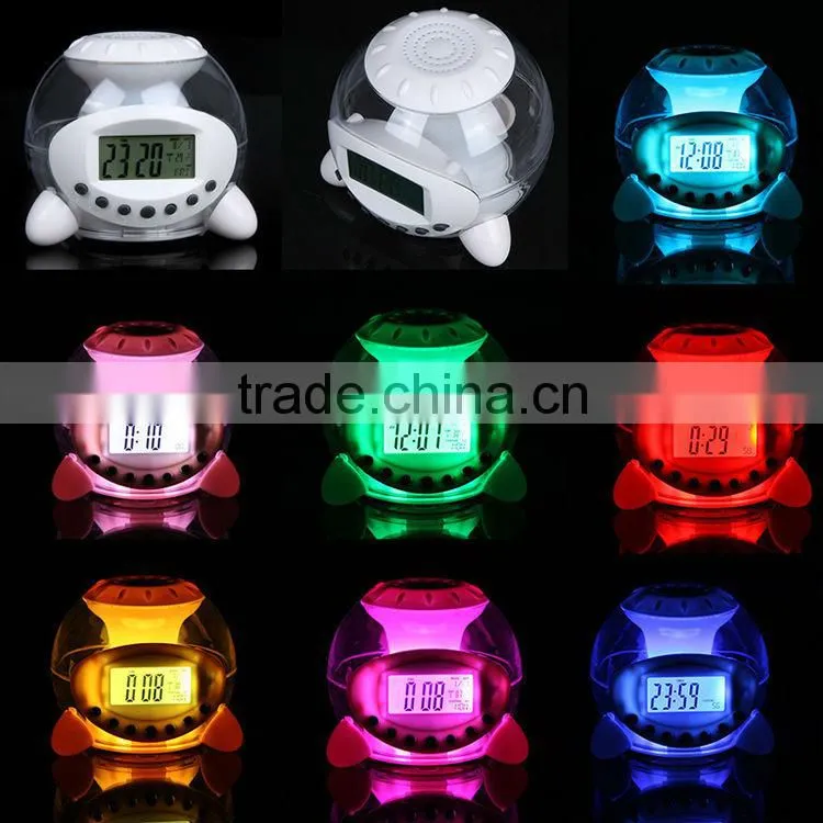 7 color light alarm clock with nature sound