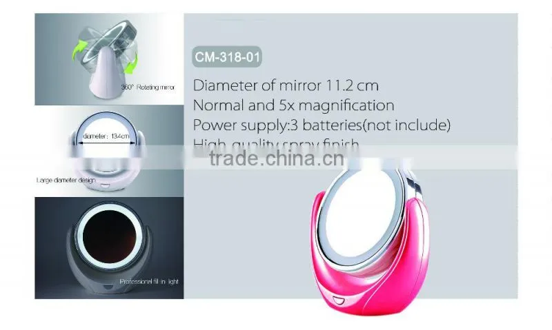 2015 New Products Custom Led Lights Folding Pocket Mirror For Girls Makeup