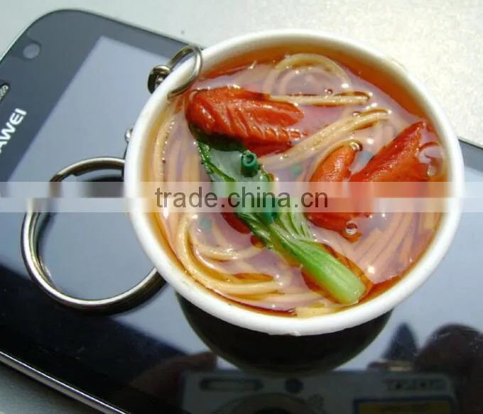 Chinese Fake Food In Mini Bowl Model For Fashion Decoration Of Artificial Fish Straps Decoration Display-Yiwu Sanqi Crafts