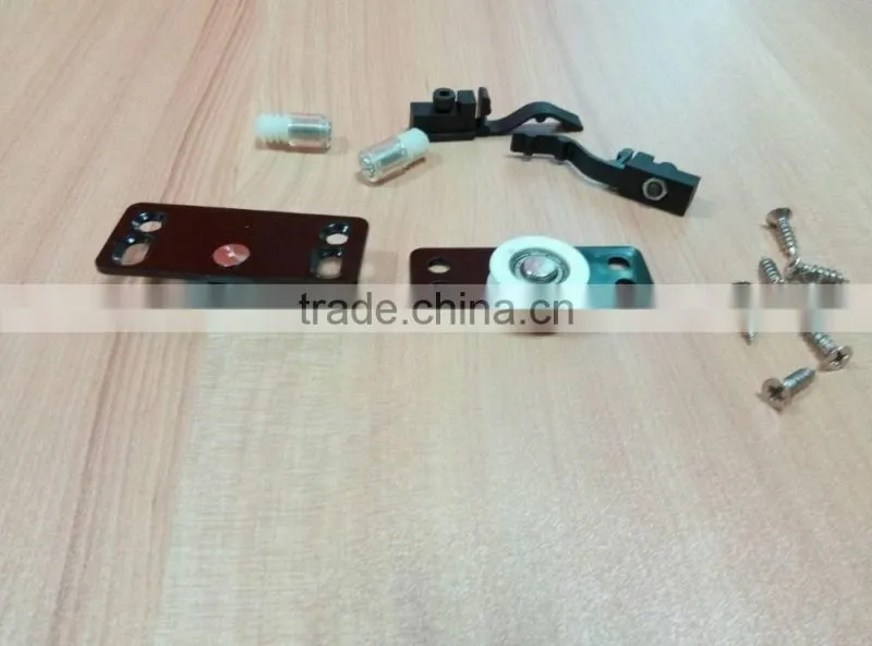 black steel and PA6 sliding door hardware for wooden wardrobe max door weight 25kg