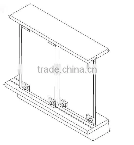 hot sell black steel and PA6 furniture hardware for sliding door weight max 40kg