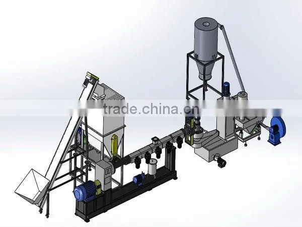 Side force feeder plastic pelletizing machine /plastic granulating machine