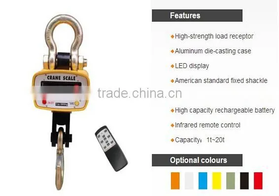 Steel Shell Type smart Electronic Crane scale with 360 rotating hook