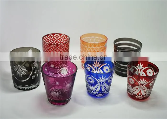 2017 trendy hand cut to clear wine glass drinking tumbler