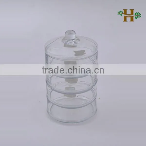 Handmade suite cylinder glass fruit plate for home use