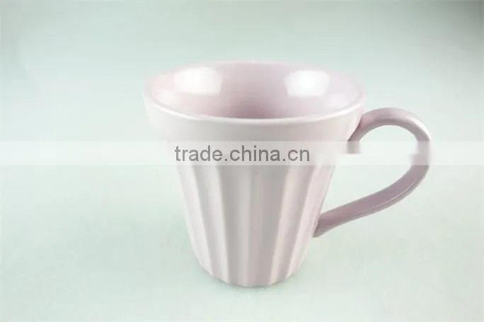 stock pink color mug,glazed mug,ceramic coffee mug with handle