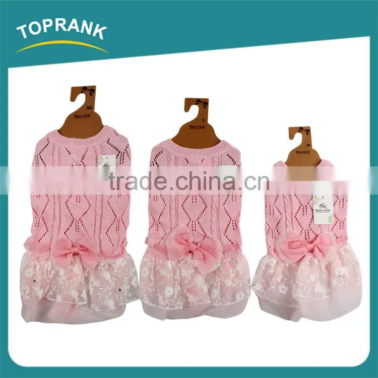 Dog clothes pet accessories pink wedding pet dress dog clothes with bowknot