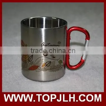 Top selling stainless steel camping carabiner handle mugs