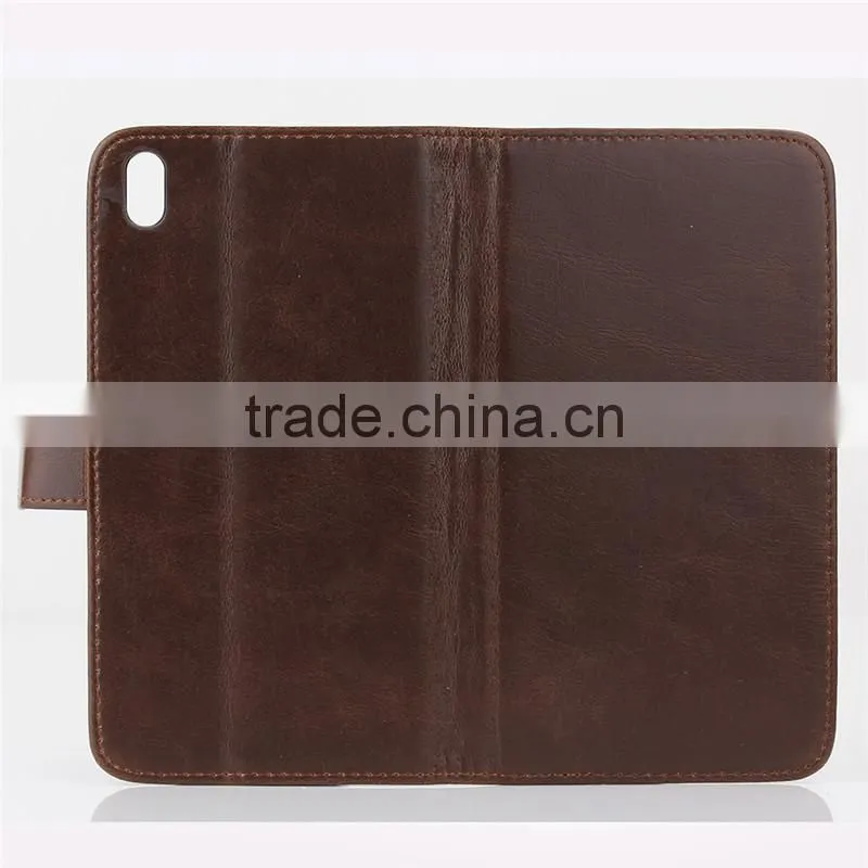 High quality crazy-horse PU card bumper/pocket cell phone case for HTC