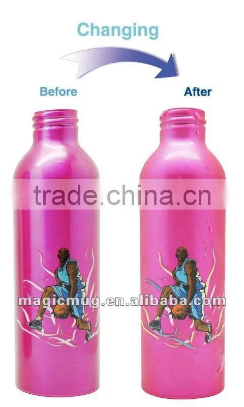 Alumium water bottle cold color changing in Shenzhen factory