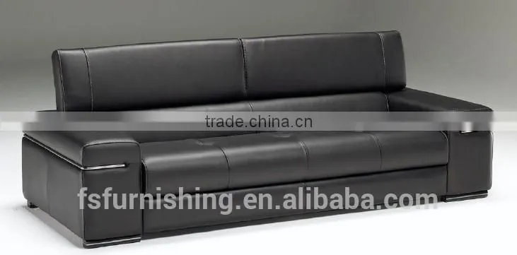 JR8015 modern Luxury Spanish full thick black cow leather living room Italy sofa set