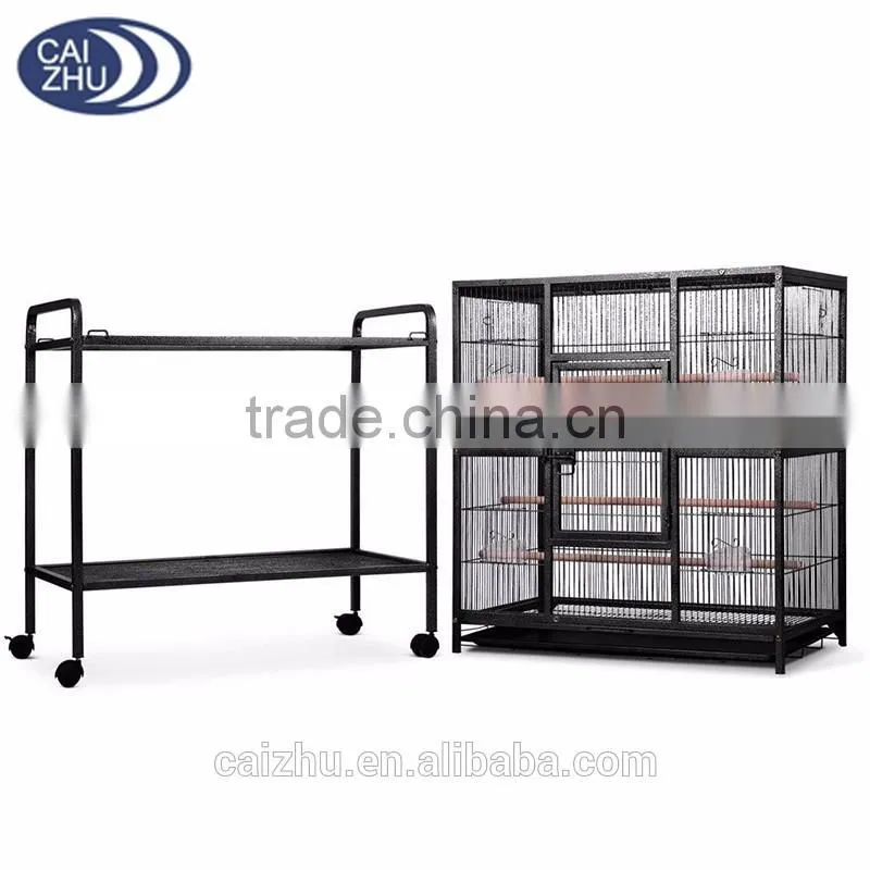 Pet Parrot Aviary Bird Cage Stand With Wheels