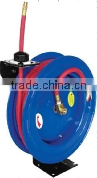 Spring driven stainless steel hose reel for sea shore environment