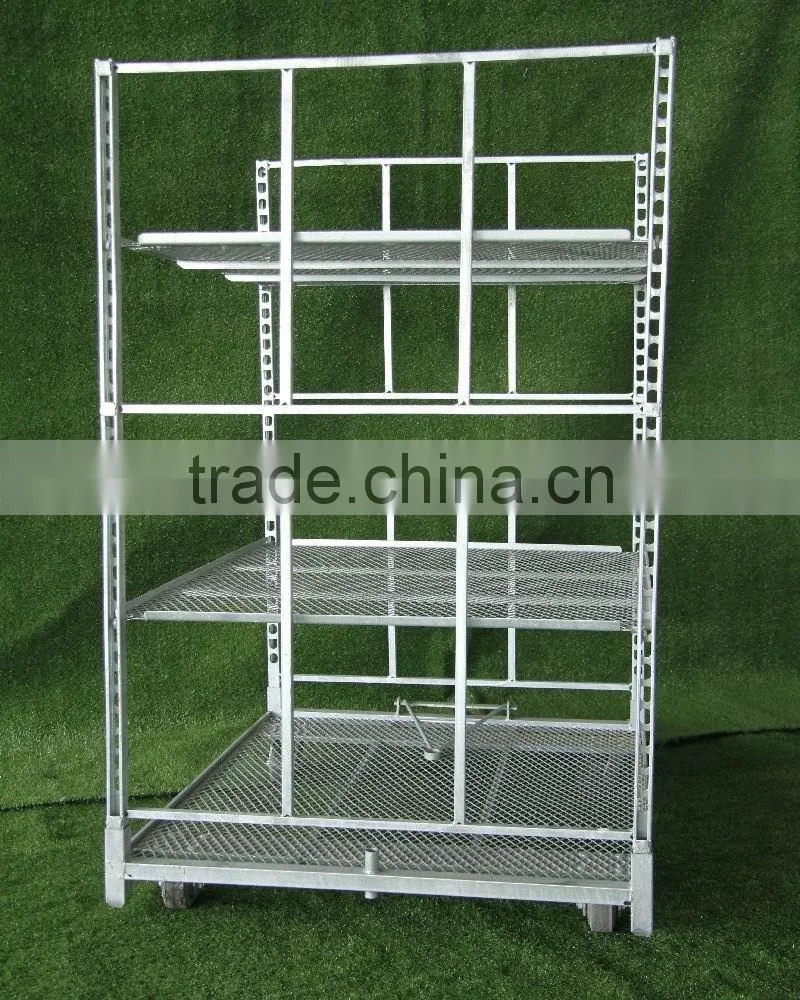 Big flower trolley heavy load capacity metal mesh trolley