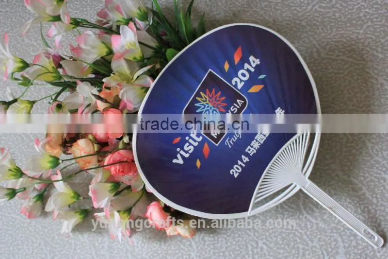 ECO-friendly pp paper fan with long handle