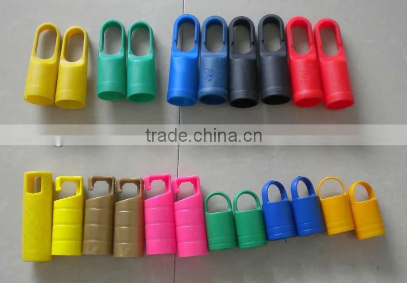 Wood Broom Handle Clear Plastic Black Hooks